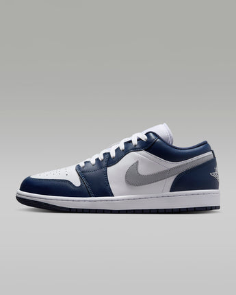 Air Jordan 1 Low Men's Shoes - White/Midnight Navy/Wolf Grey