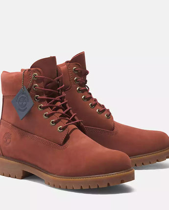 TIMBERLAND PREMIUM 6 INCH LACE UP WP BOOT | TB0A2N6F-EQ1 DARK RED NUBUCK