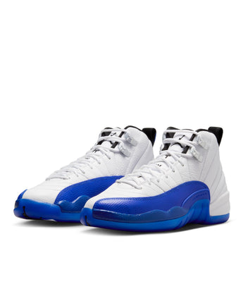 AIR JORDAN 12 RETRO "WHITE & GAME ROYAL" (GS) | 153265-140 WHITE/BLACK-GAME ROYAL