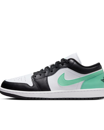 AIR JORDAN 1 LOW | 553558-131 WHITE/BLACK-GREEN GLOW