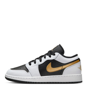 AIR JORDAN 1 LOW (GS) | 553560-172 WHITE/METALLIC GOLD-BLACK