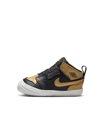 JORDAN 1 CRIB BOOTIE | AT3745-071 BLACK/METALLIC GOLD-SAIL