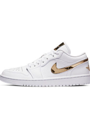 W AIR JORDAN 1 LOW SE | CZ4776-100 WHITE/METALLIC GOLD-WHITE