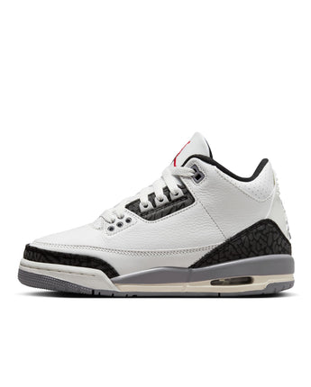 AIR JORDAN 3 RETRO "CEMENT GREY" (GS) | DM0967-106 SUMMIT WHITE/FIRE RED-CEMENT GREY-BLACK