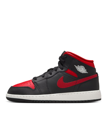 AIR JORDAN 1 MID (GS) | DQ8423-067 BLACK/VARSITY RED-SUMMIT WHITE