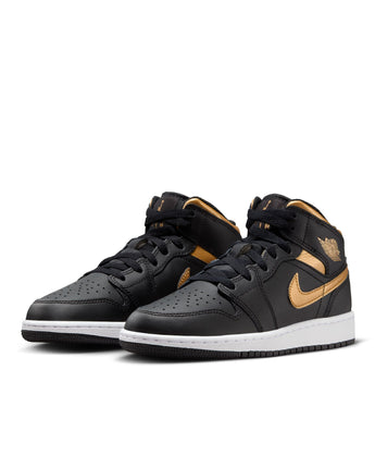 AIR JORDAN 1 MID | DQ8423-071 BLACK/METALLIC GOLD-WHITE