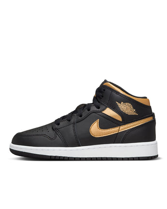 AIR JORDAN 1 MID | DQ8423-071 BLACK/METALLIC GOLD-WHITE