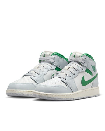 AIR JORDAN 1 MID (GS) | DQ8423-142 SUMMIT WHITE/PINE GREEN-PURE PLATINUM