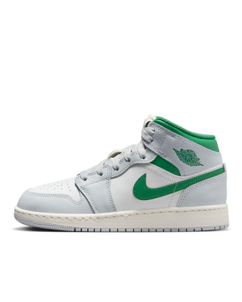 AIR JORDAN 1 MID (GS) | DQ8423-142 SUMMIT WHITE/PINE GREEN-PURE PLATINUM