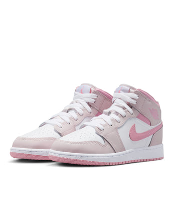 AIR JORDAN 1 MID (GS) | DQ8423-600 PEARL PINK/MED SOFT PINK-WHITE