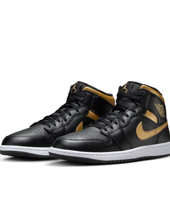 AIR JORDAN 1 MID | DQ8426-071 BLACK/METALLIC GOLD-WHITE