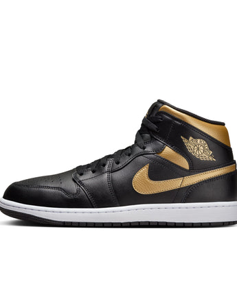 AIR JORDAN 1 MID | DQ8426-071 BLACK/METALLIC GOLD-WHITE