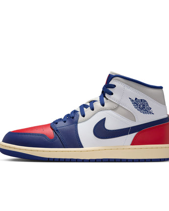 AIR JORDAN 1 MID | DQ8426-102 WHITE/DEEP ROYAL BLUE-UNIVERSITY RED