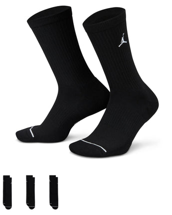 JORDAN EVERYDAY CUSH POLY CREW 3PR | DX9632-010 BLACK/WHITE