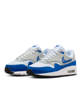 NIKE AIR MAX 1 (GS) | DZ3307-104 WHITE/GAME ROYAL-NEUTRAL GREY-BLACK