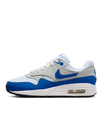 NIKE AIR MAX 1 (GS) | DZ3307-104 WHITE/GAME ROYAL-NEUTRAL GREY-BLACK