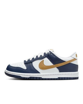 NIKE DUNK LOW (GS) | FB9109-111 WHITE/WHEAT-MIDNIGHT NAVY