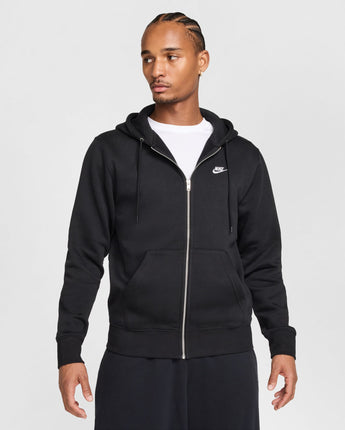 NIKE CLUB BB FULL-ZIP HOODIE | FN3861-010 BLACK/BLACK/WHITE