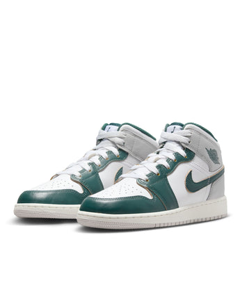 AIR JORDAN 1 MID SE (GS) | FQ8088-103 WHITE/OXIDIZED GREEN-SAIL-NEUTRAL GREY