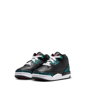 JORDAN 3 RETRO (TD) | FV5439-001 BLACK/SIREN RED-HYPER JADE-WHITE