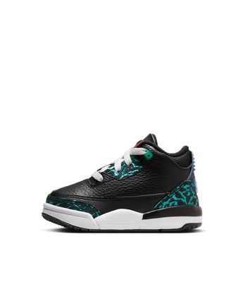 JORDAN 3 RETRO (TD) | FV5439-001 BLACK/SIREN RED-HYPER JADE-WHITE