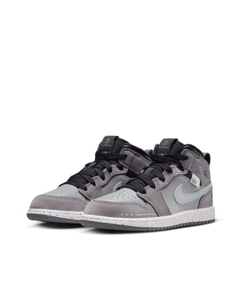 JORDAN 1 MID WINGS (PS) | FZ1207-001  GUNSMOKE/MATTE SILVER-BLACK-LASER ORANGE