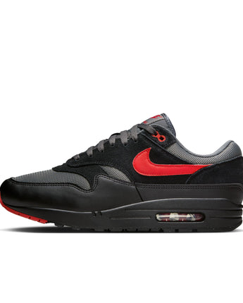 NIKE AIR MAX 1 ESSENTIAL | FZ5808-008 BLACK/UNIVERSITY RED-IRON GREY