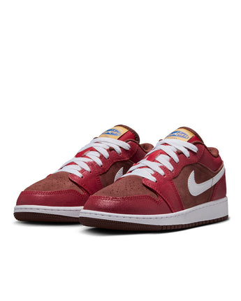 AIR JORDAN 1 LOW SE (GS) | HF3202-200 DARK PONY/WHITE-VARSITY RED-COCONUT MILK