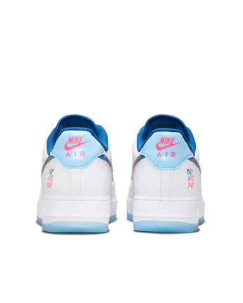 NIKE AIR FORCE 1 '07 PRM | HF4833-100 WHITE/MULTI-COLOR/AQUARIUS BLUE