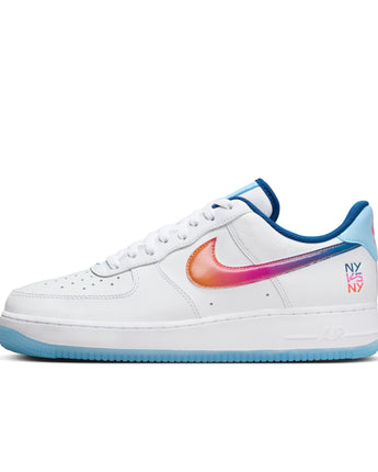 NIKE AIR FORCE 1 '07 PRM | HF4833-100 WHITE/MULTI-COLOR/AQUARIUS BLUE