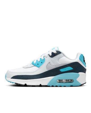 NIKE AIR MAX 90 (GS) | HF6358-100 WHITE/WOLF GREY-BALTIC BLUE-ARMORY NAVY