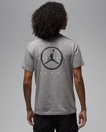 JORDAN FLIGHT ESSENTIAL JUMPMAN SHORT SLEEVES CREW | HJ2338-091 CARBON HEATHER/WHITE/BLACK