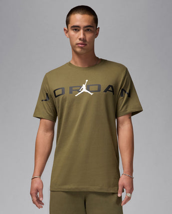 JORDAN AIR STRETCH SHORT SLEEVES CREW | HJ2358-222 MEDIUM OLIVE/BLACK/WHITE