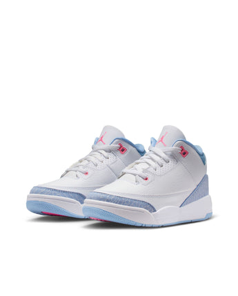 AIR JORDAN 3 RETRO "WHITE COBALT BLISS" (PS) | HQ0783-101 WHITE/PINK GLOW-COBALT BLISS