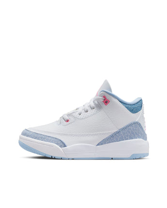 AIR JORDAN 3 RETRO "WHITE COBALT BLISS" (PS) | HQ0783-101 WHITE/PINK GLOW-COBALT BLISS