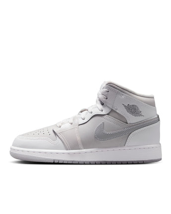 AIR JORDAN 1 MID SE (BG) | HQ3600-121 SUMMIT WHITE/METALLIC SILVER