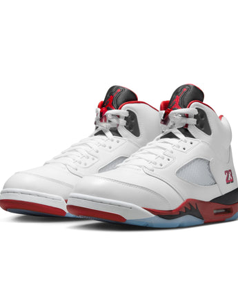 AIR JORDAN 5 RETRO "FIRE RED BLACK TONGUE" | HQ7978-101 WHITE/FIRE RED-BLACK