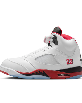AIR JORDAN 5 RETRO "FIRE RED BLACK TONGUE" | HQ7978-101 WHITE/FIRE RED-BLACK