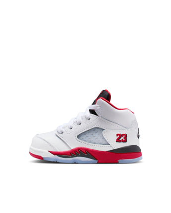 AIR JORDAN 5 RETRO "FIRE RED BLACK TONGUE" (TD) | HQ7981-101 WHITE/FIRE RED-BLACK