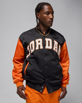 JORDAN BROOKLYN VARSITY JACKET | HV0099-011 BLACK/STARFISH/BLACK