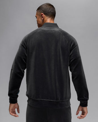 JORDAN BROOKLYN VELOU TRACK JACKET | HV1870-011 BLACK/BLUE CHILL