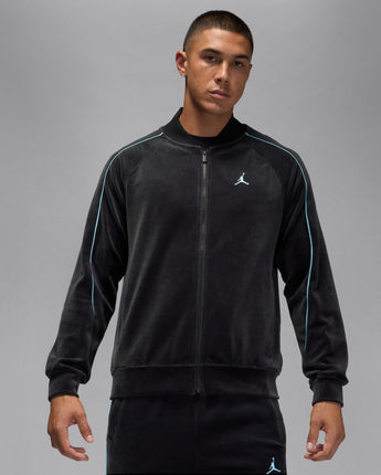 JORDAN BROOKLYN VELOU TRACK JACKET | HV1870-011 BLACK/BLUE CHILL