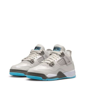 AIR JORDAN 4 RETRO "BLUE CHILL" (PS) | HV4682-014 PHOTON DUST/BLUE CHILL-FLAT PEWTER-WHITE