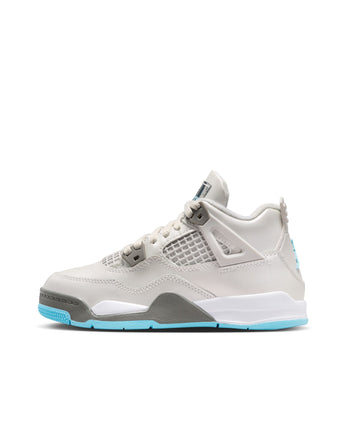 AIR JORDAN 4 RETRO "BLUE CHILL" (PS) | HV4682-014 PHOTON DUST/BLUE CHILL-FLAT PEWTER-WHITE
