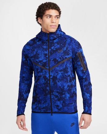 NIKE TECH FLEECE WINDRUNNER JACKET GEL CAMO | HV5055-480 GAME ROYAL/DEEP ROYAL BLUE