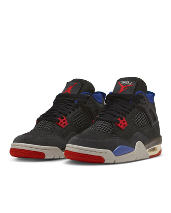 AIR JORDAN 4 RETRO "RARE AIR" (GS) | IB4171-003 BLACK/FIRE RED-DEEP ROYAL BLUE