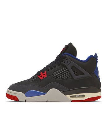 AIR JORDAN 4 RETRO "RARE AIR" (GS) | IB4171-003 BLACK/FIRE RED-DEEP ROYAL BLUE