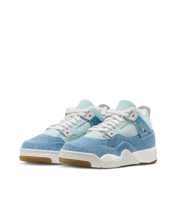 AIR JORDAN 4 RETRO TEX "WORN BLUE" (PS) | IB6715-100 SAIL/WORN BLUE-METALLIC GOLD