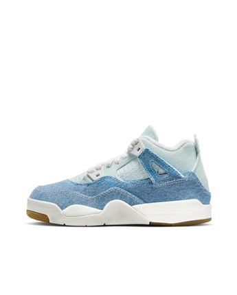 AIR JORDAN 4 RETRO TEX "WORN BLUE" (PS) | IB6715-100 SAIL/WORN BLUE-METALLIC GOLD