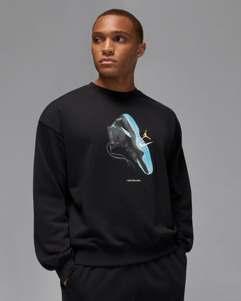 JORDAN BROOKLYN AJ11 FLEECE CREW | IM6301-010 BLACK/GAMMA BLUE